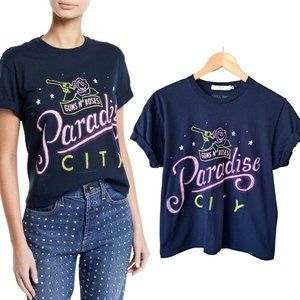 Alice + Olivia Guns N' Roses Tee Shira Roll Sleeve XS/S